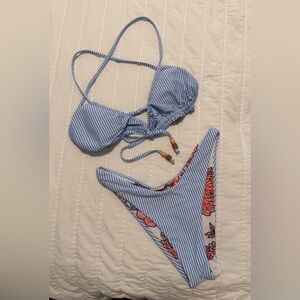 Maaji Blue and White Striped Bikini